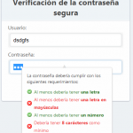 Verificar contraseña segura con jQuery