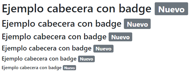 Cabecera badges nuevo en Bootstrap 4